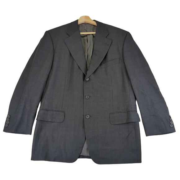 Zegna 100% Wool Black 3 Button Suit Coat‎ Sport Jacket Men's 42 Italian Tindari - Picture 1 of 11